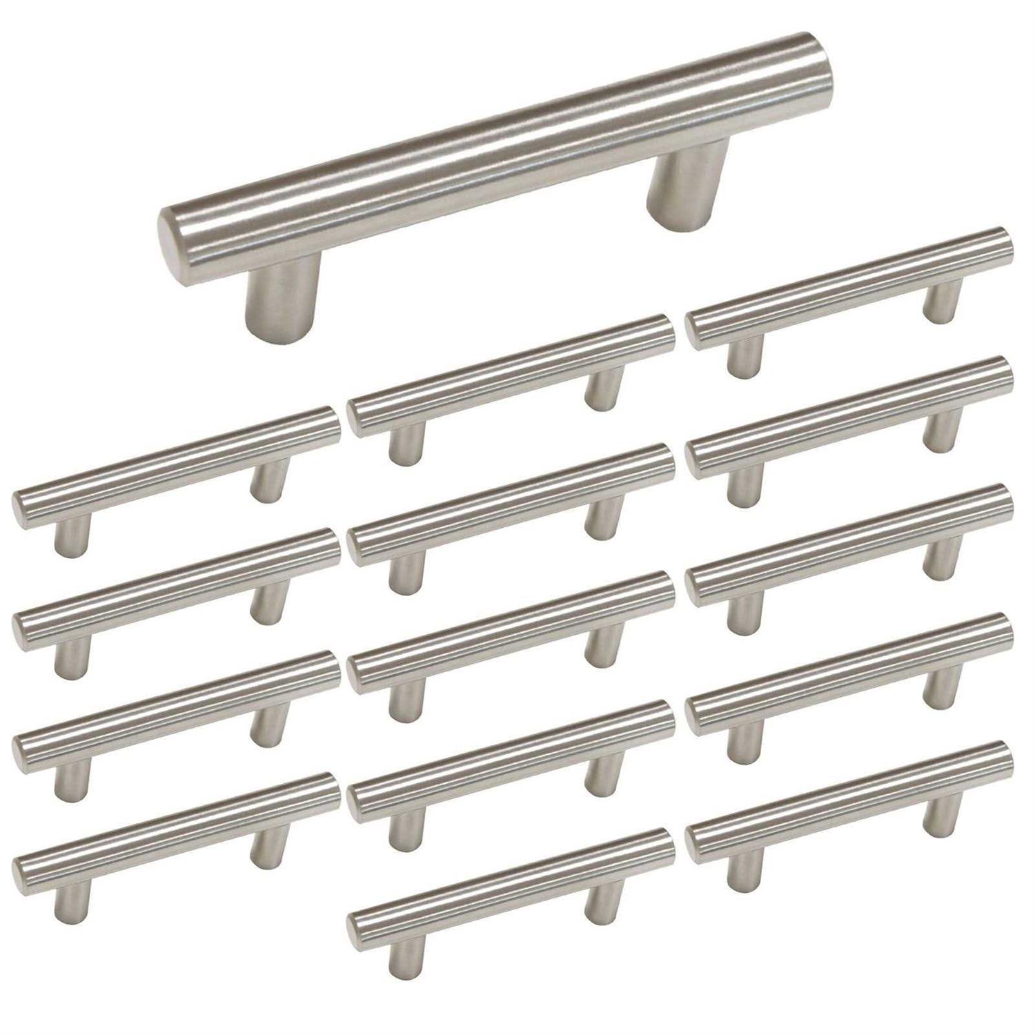 homdiy 15 Pack Brushed Nickel Cabinet Pulls 3 Inch Handles Stainless Steel Cabinet Hardware for Kitchen and Bathroom Cabinets - Cheap Fitting