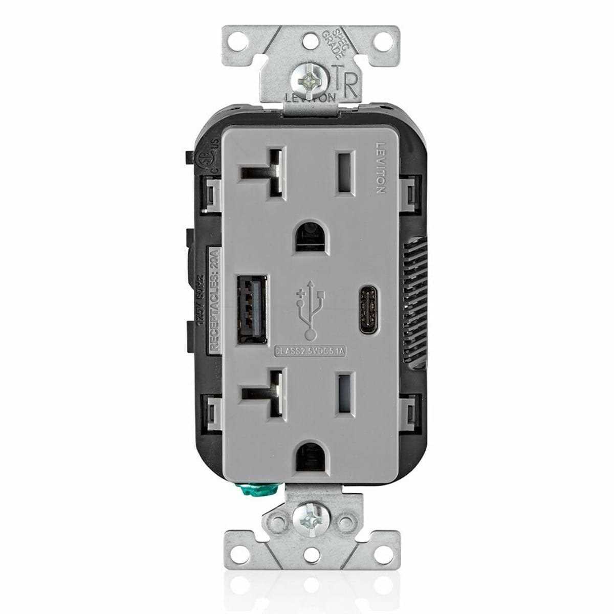 Leviton 20-Amp Type-C USB Tamper Resistant - Cheap Fitting
