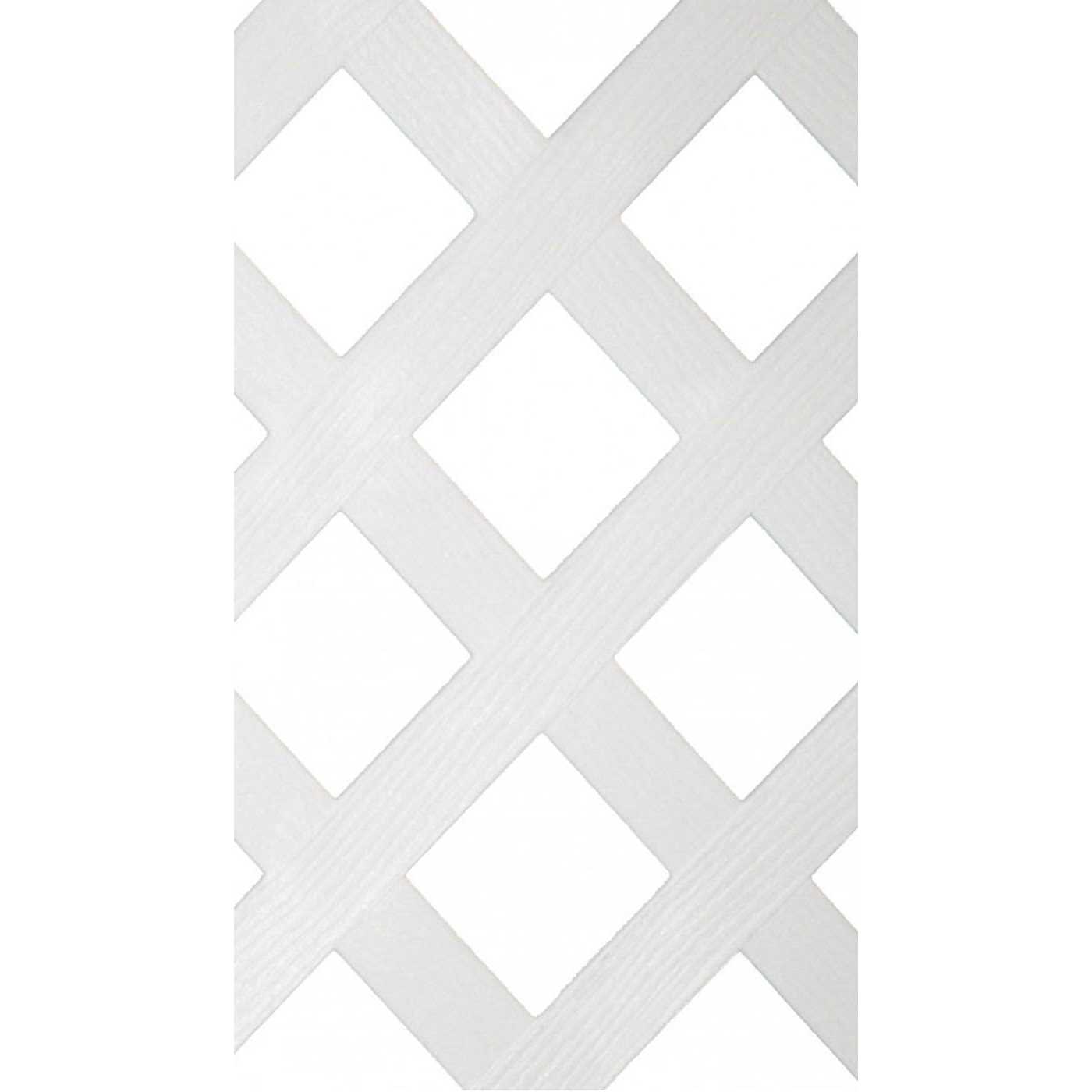 2 ft. x 8 ft. White Garden Diamond Vinyl Lattice - Cheap Fitting