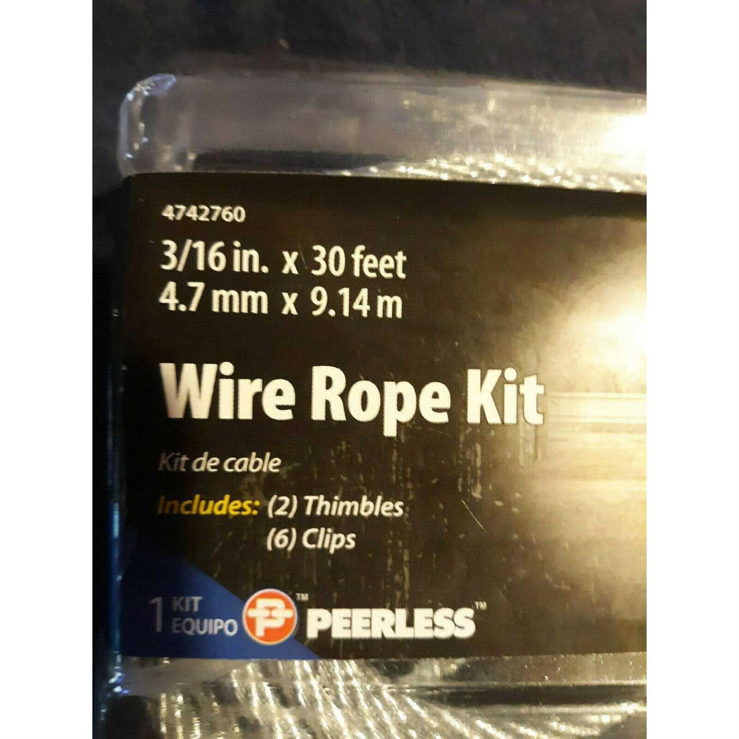 Peerless 3/16 inch Wire Rope Kit - Cheap Fitting