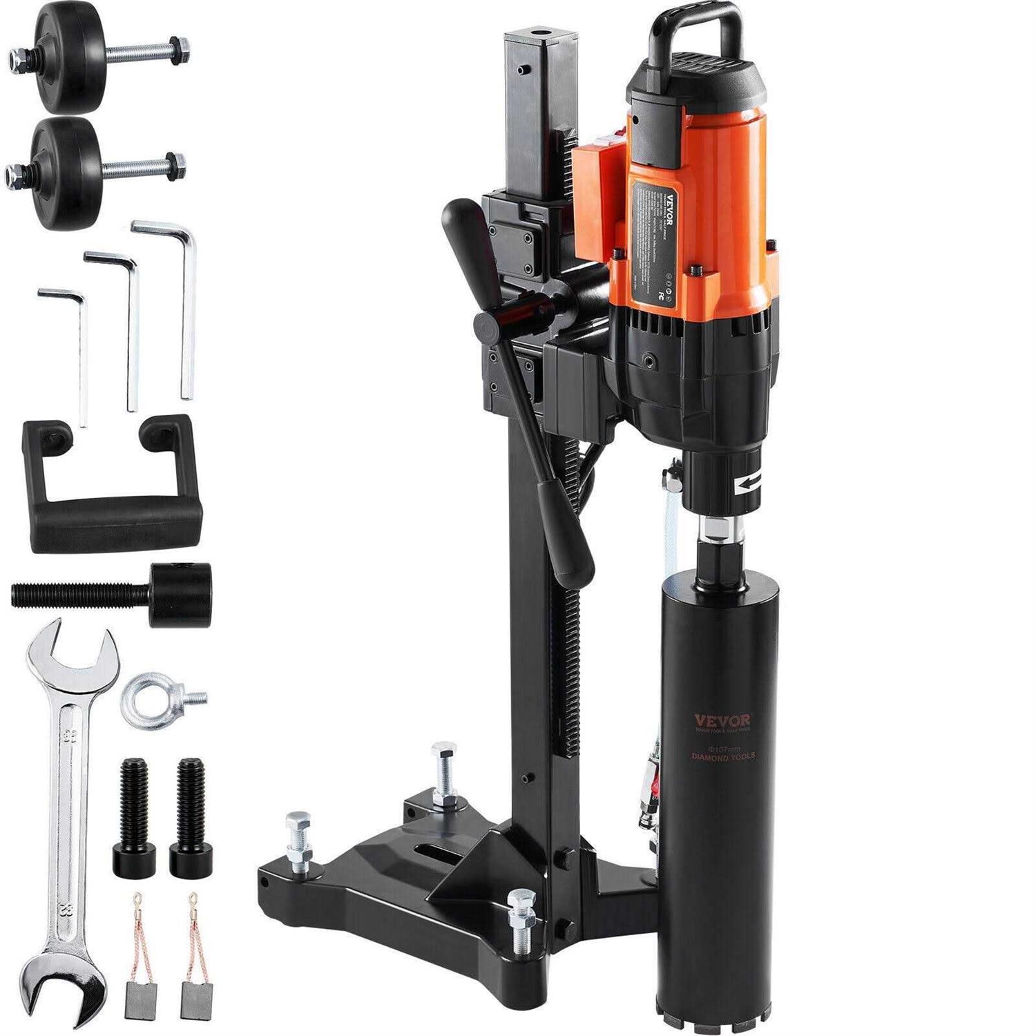 VEVOR Diamond Core Drilling Machine 10in Wet Concrete Core Drill Rig with Stand Wheels - Cheap Fitting