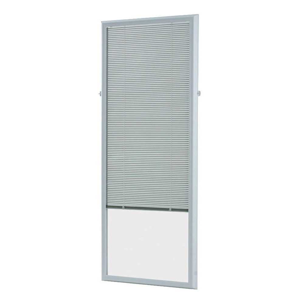 ODL White Cordless Add On Enclosed Aluminum Blinds with 1/2 in. Slats, for 25 in. Wide x 66 in. Length Door Windows - Cheap Fitting