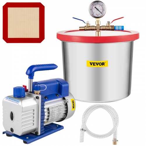 VEVOR Bestauto Vacuum Pump 2 Gallon Vacuum Chamber Silicone Expoxy Degassing with 4CFM 1/3HP Single Stage Vacuum Pump - Cheap Fitting