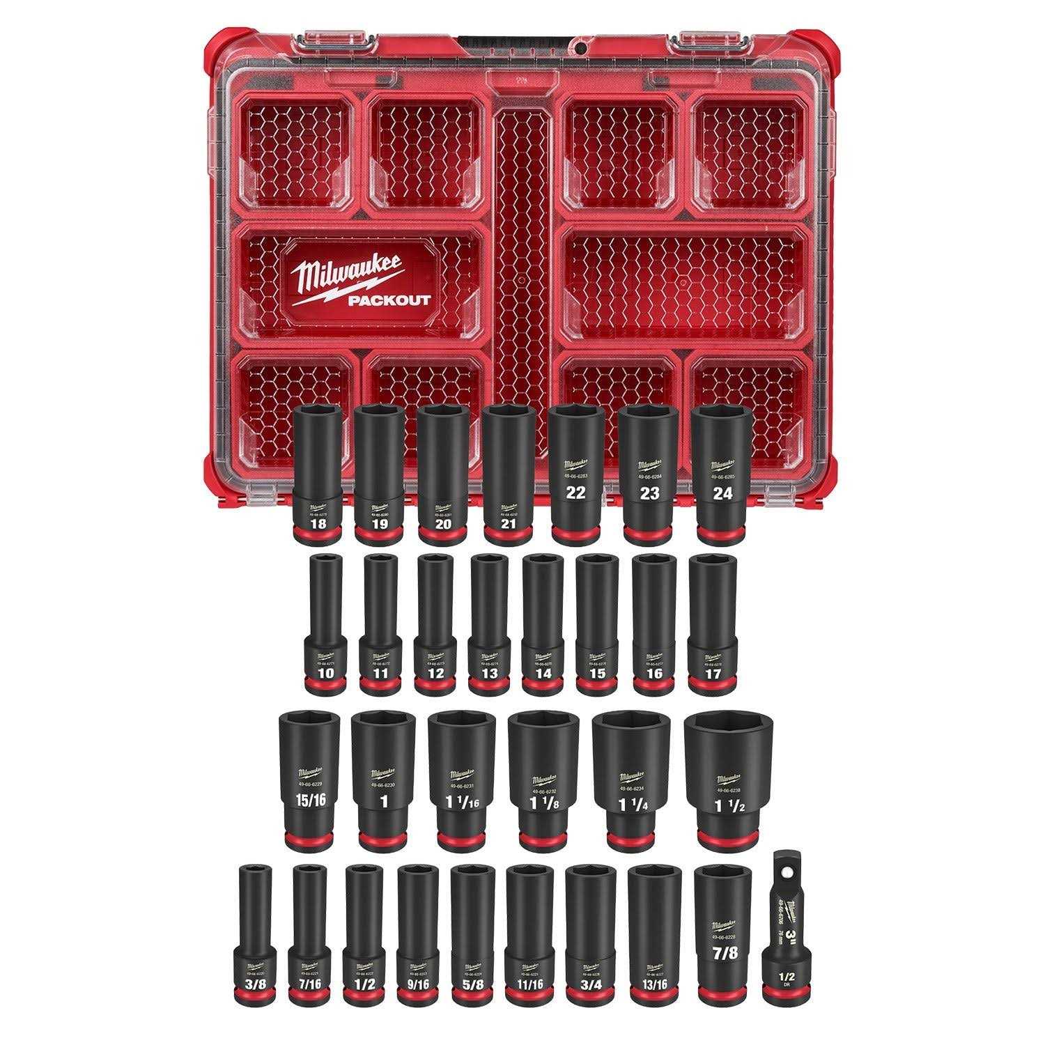 Milwaukee 49-66-6806 SHOCKWAVE 1/2” Impact Duty Socket PACKOUT Set - Cheap Fitting