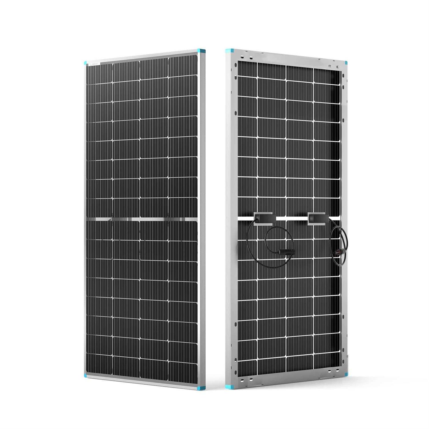 Renogy Bifacial 220-Watt 12-Volt Solar Panel Monocrystalline PV Module Power Charger for RV Marine Rooftop - Cheap Fitting