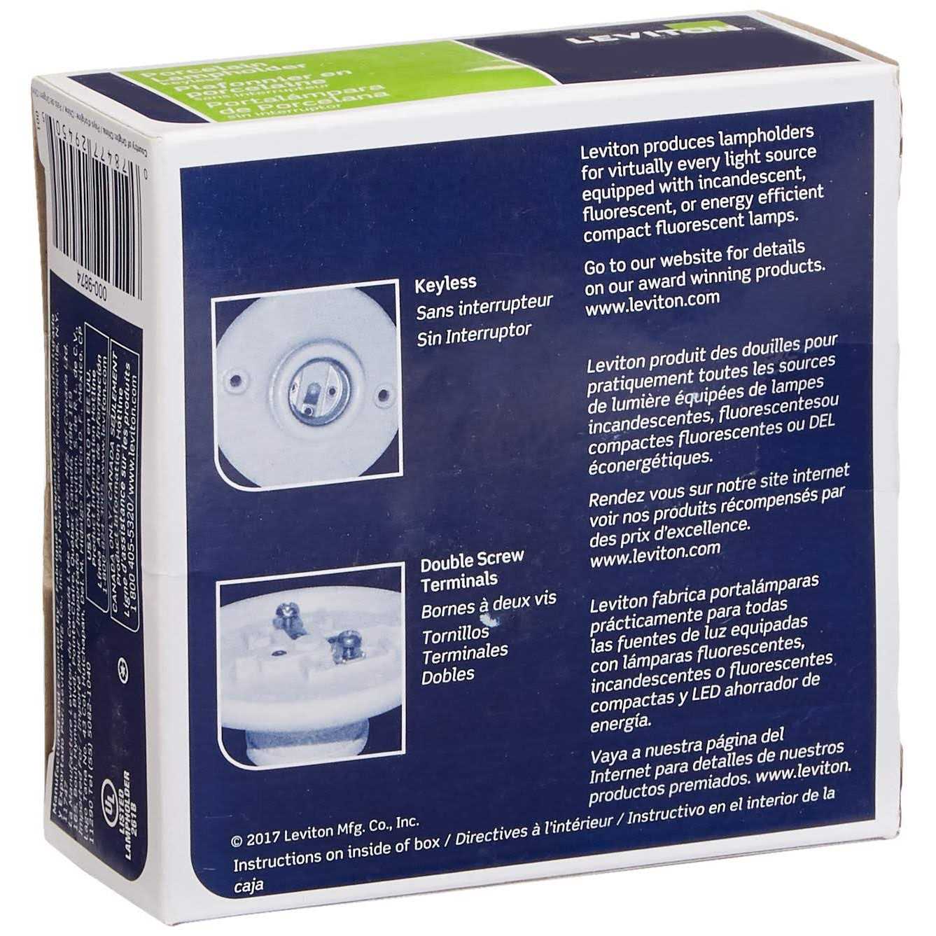 Leviton 9874 Porcelain Outlet Box Mount - Cheap Fitting