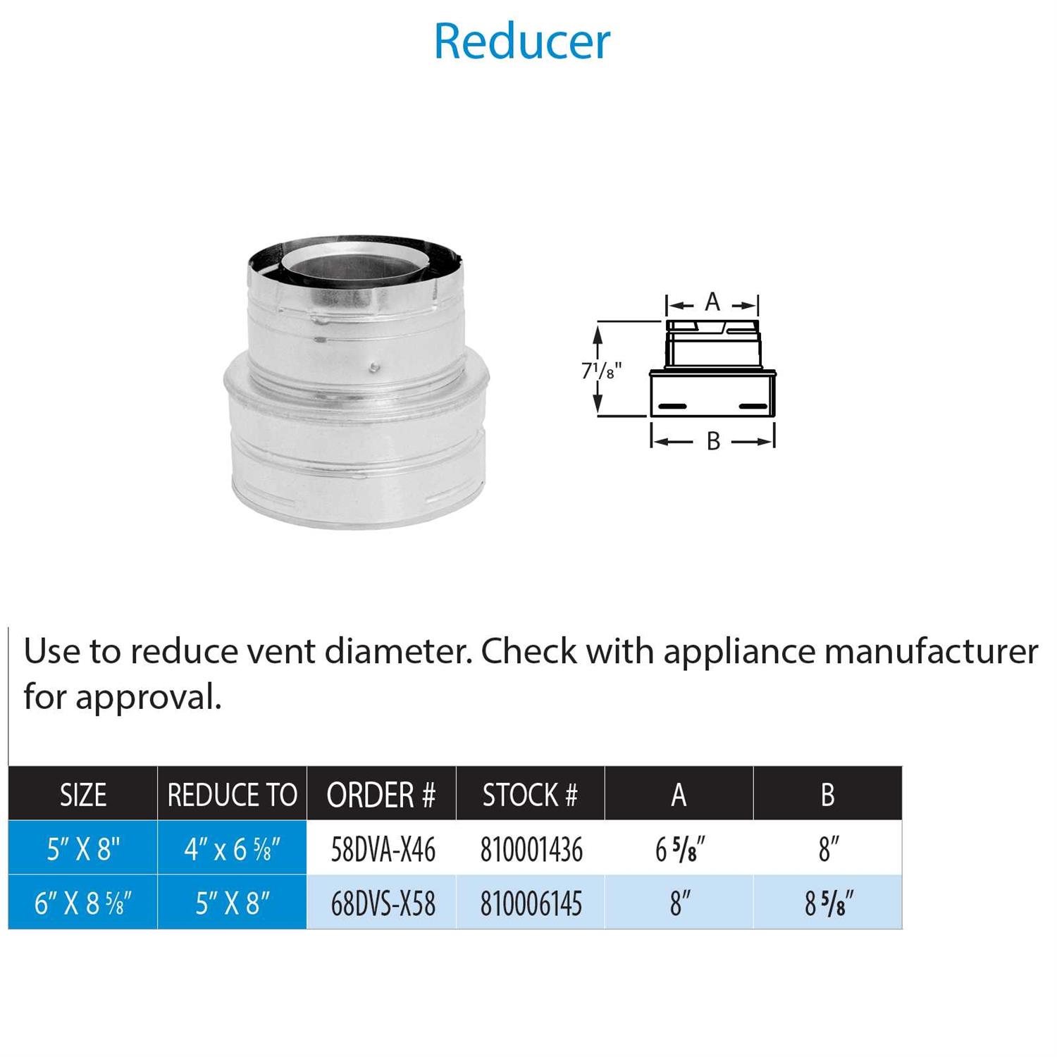 DuraVent 58DVA-X46 DirectVent Pro Reducer - Cheap Fitting