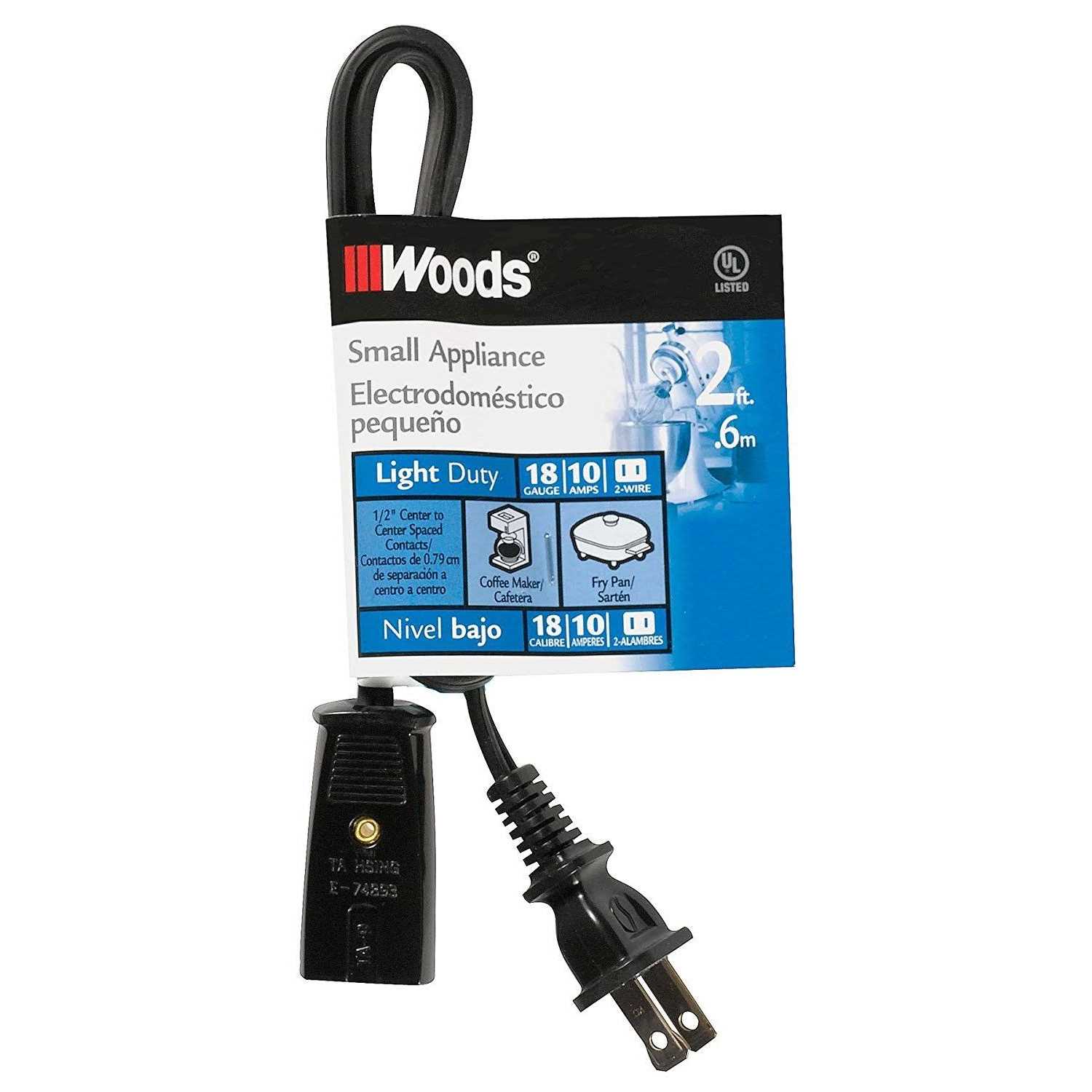 Woods Appliance Cord 2’L - Cheap Fitting