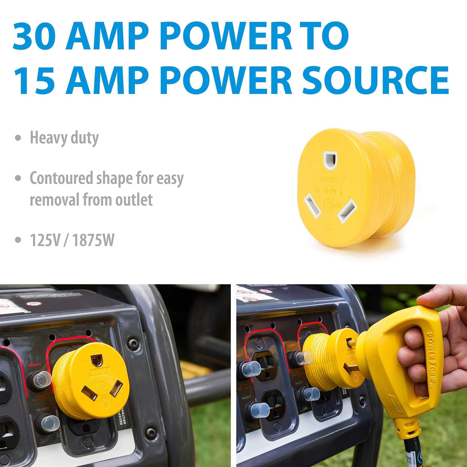 Camco Heavy Duty RV Auto PowerGrip Adapter Contoured Shape For Easy Grip and Removal - Cheap Fitting