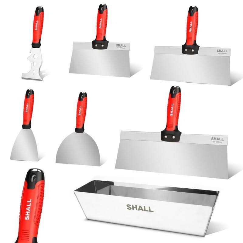 Shall Drywall knife Set 7 Pcs Stainless Steel Drywall Hand Tool Kit Includes Putty knife - Cheap Fitting