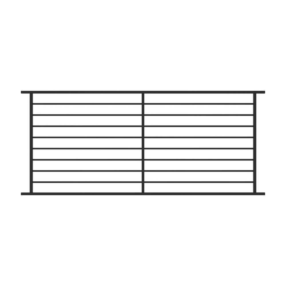 FORTRESS Fe26 Axis H x Black Steel Railing Level Panel - Cheap Fitting