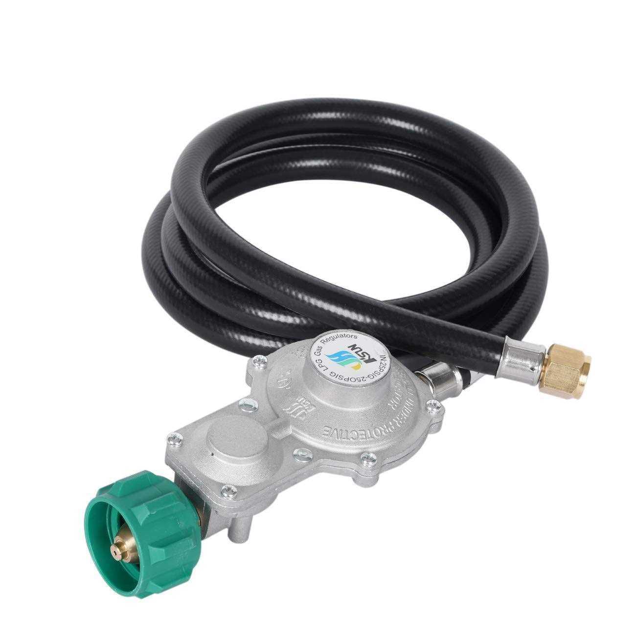GGC 5FT Two Stage Propane Regulator with Hose Dual Stage Propane Hose with QCC1/Type1 Connector for Gas Grills RV Appliance Generator - Cheap Fitting