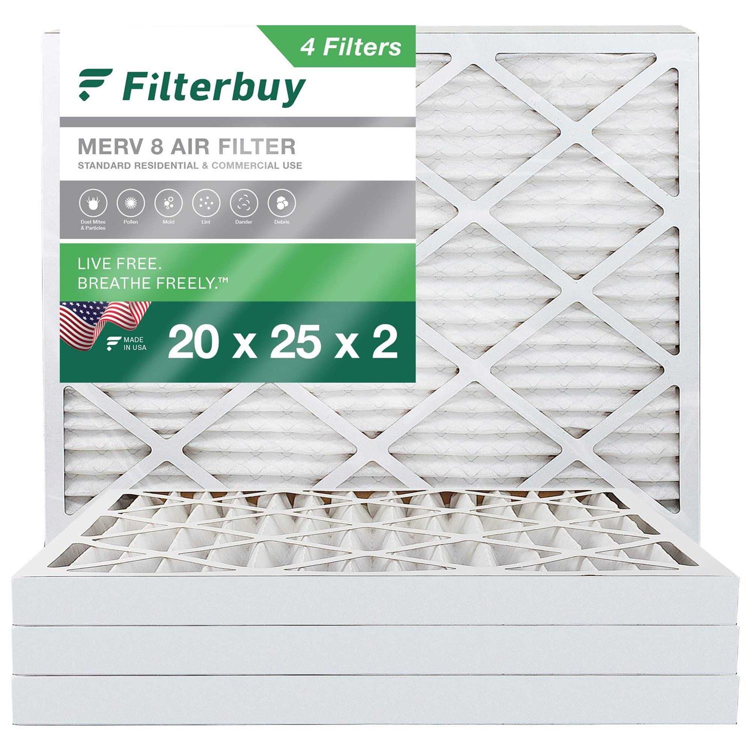 AFB MERV 8 Pleated AC Furnace Air Filter. Pack Filters. 100% produced in The USA - Cheap Fitting