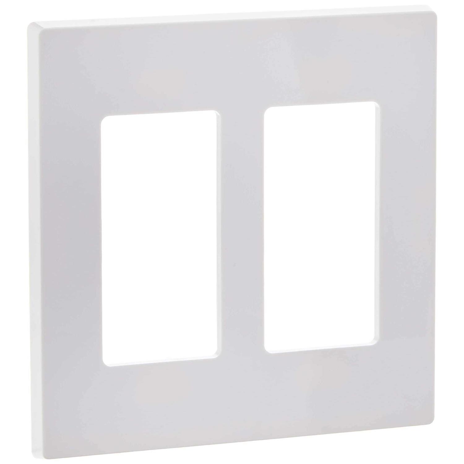Leviton 80309-SW 2-Gang Decora Wall Plate - Cheap Fitting