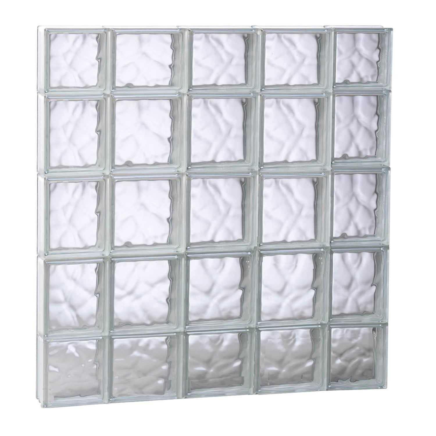 REDI2SET Wavy Glass Pattern Frameless Replacement Glass Block Window - Cheap Fitting