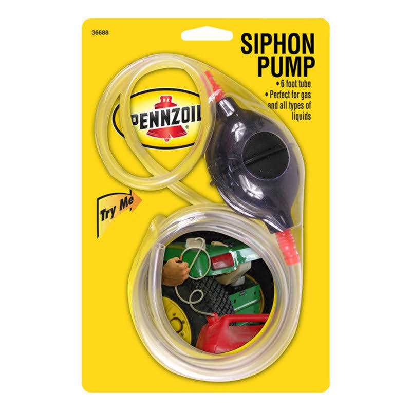 Pennzoil Hand Operated Plastic 72 in. Siphon Pump - Cheap Fitting