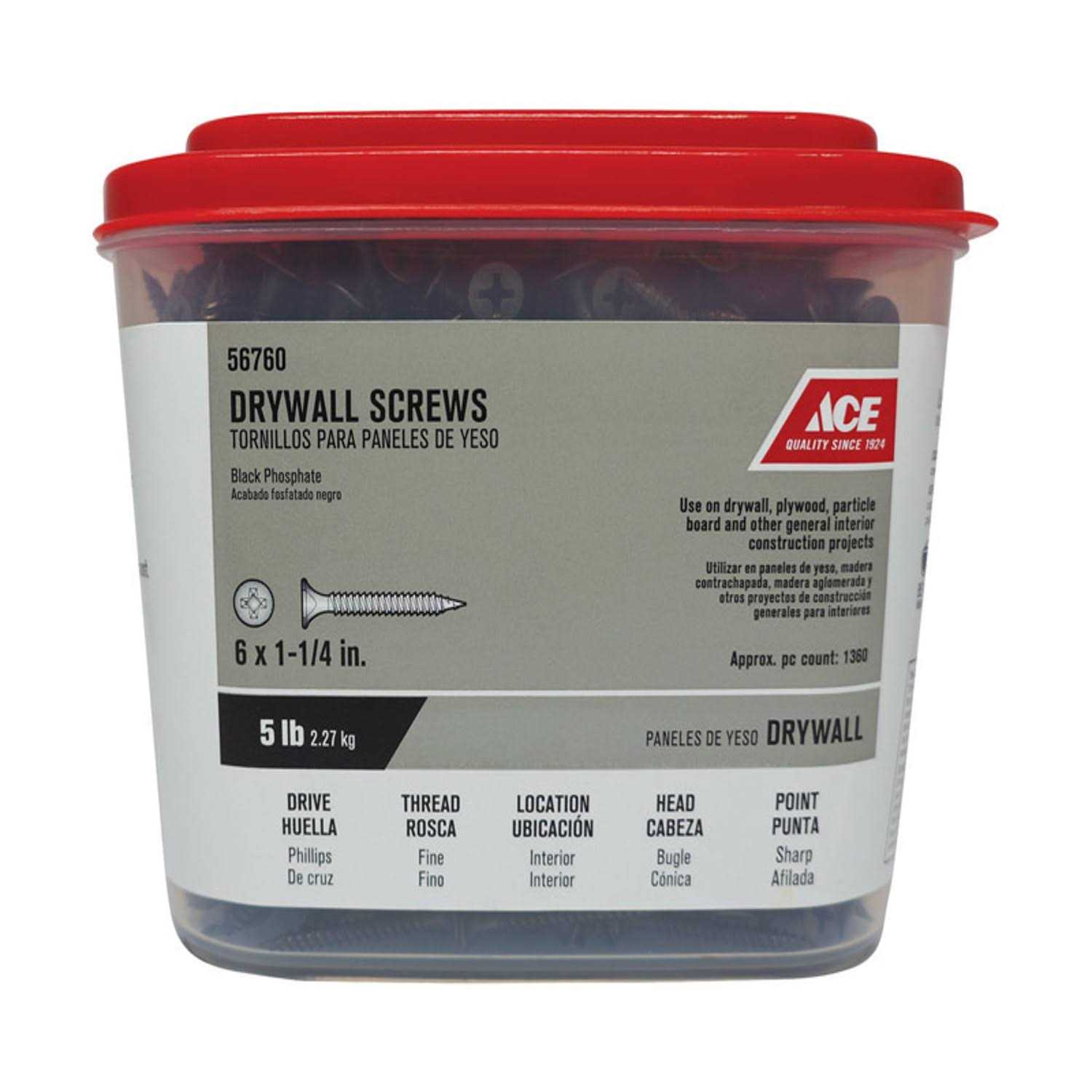 #6 x Drywall Screw Black Coarse 5 lb - Cheap Fitting