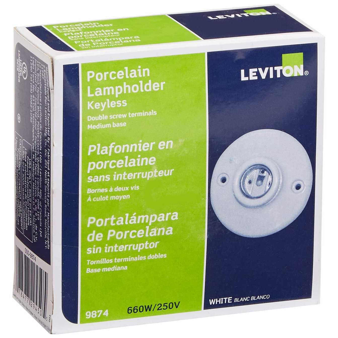 Leviton 9874 Porcelain Outlet Box Mount - Cheap Fitting