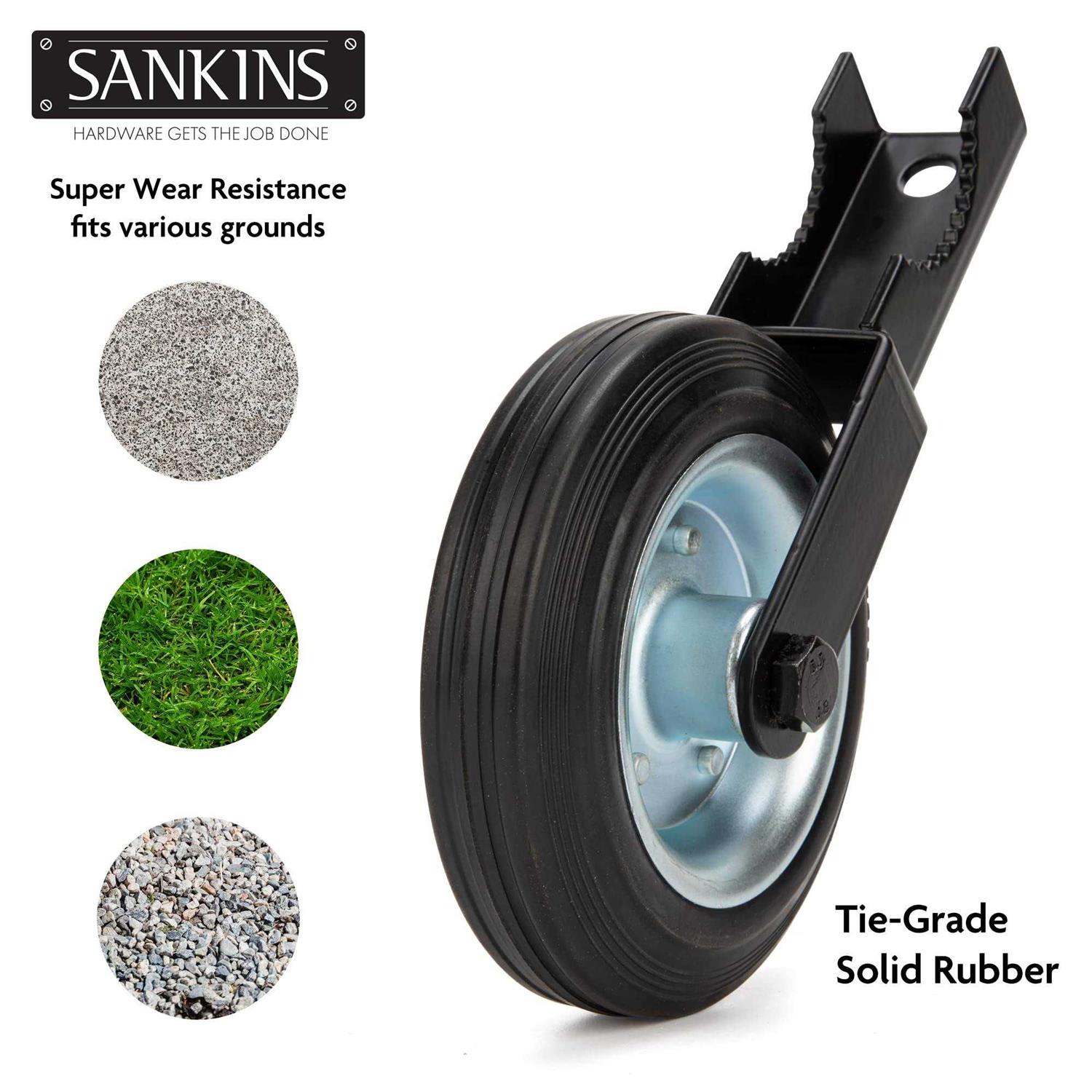 SANKINS Gate Helper Wheel for Supporting Metal Swing Gates with 1-5/8 Thru 2 Gate Frames - Cheap Fitting