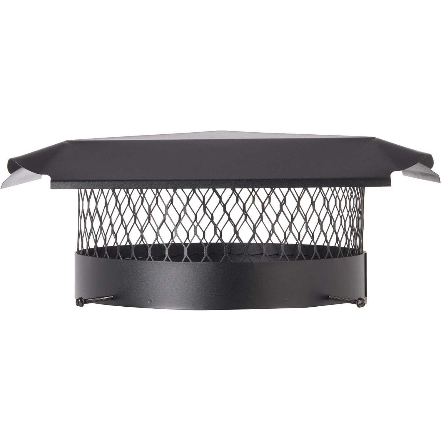Draft King CBO14 Round Bolt on Black Galvanized Steel Single Flue Chimney Cap - Cheap Fitting