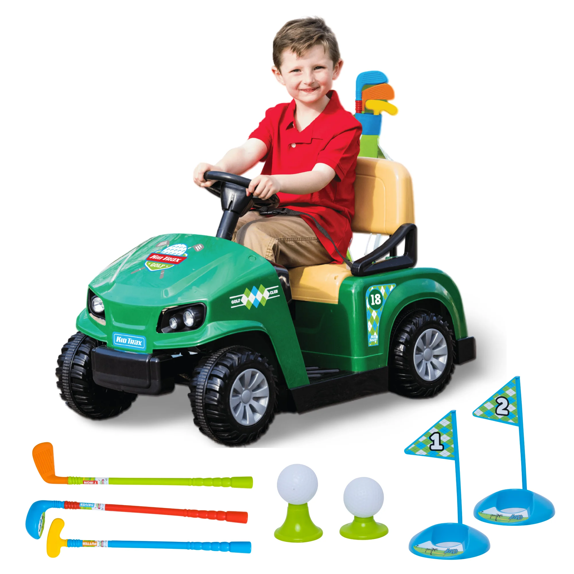 Golf Cart 6V Ride On for Toddlers, Boys and Girls, Ages 3 and up. Golf Clubs and Balls Included - Cheap Fitting