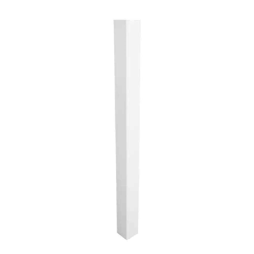 Weatherables 4 in. x 4 in. x 8 ft. White Vinyl Fence Blank Post - Cheap Fitting
