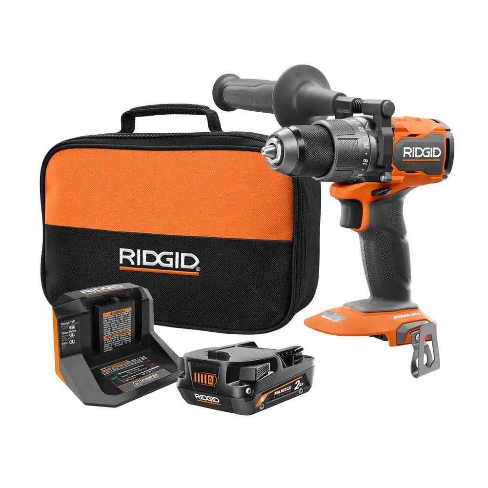 RIDGID R86114KN 18V Brushless Cordless 1/2 in. Drill/Driver Kit with 2.0 Ah MAX Output Battery and 18V Charger - Cheap Fitting