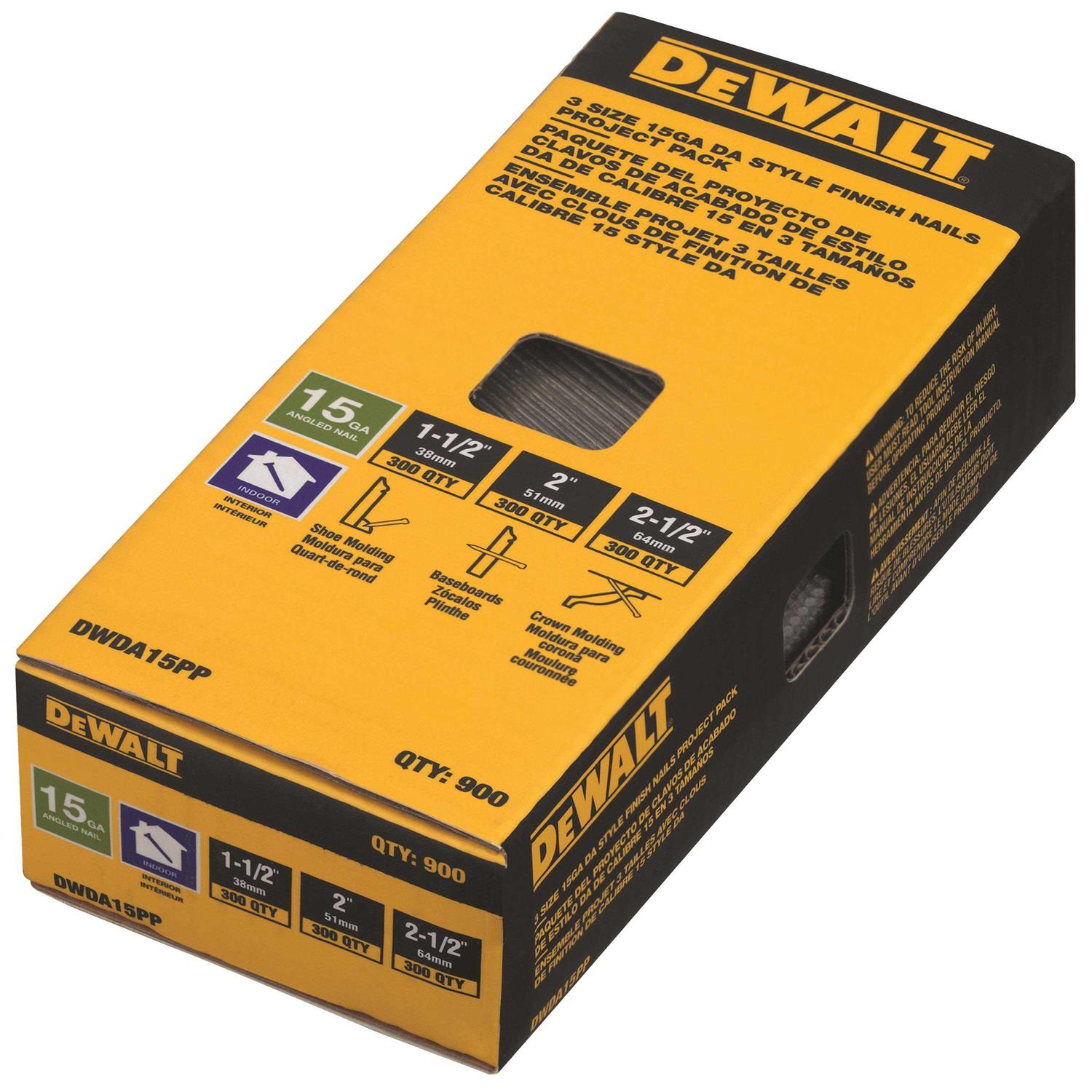 DeWalt 15 Gauge DA Nails Project Pack DWDA15PP - Cheap Fitting
