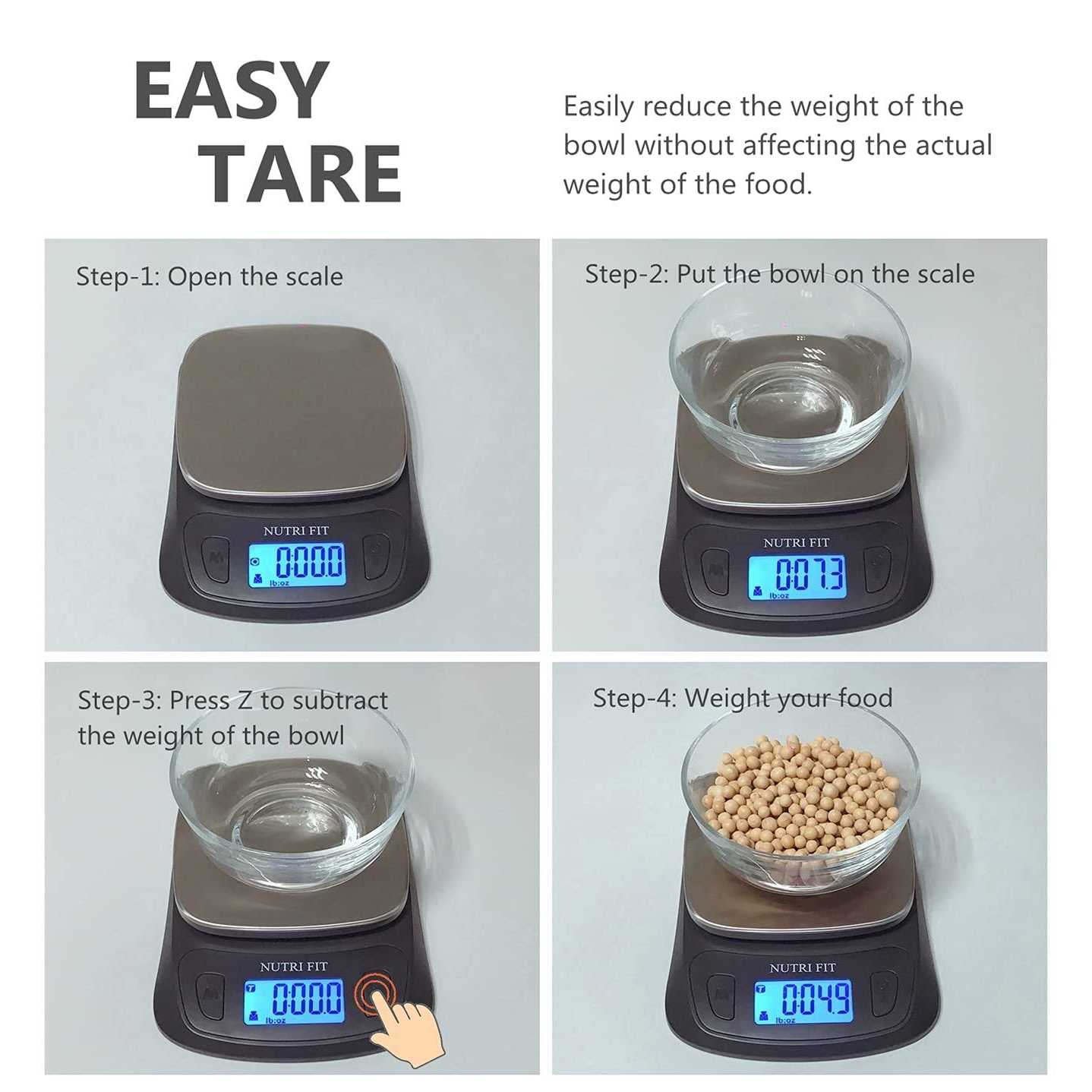 Nutri Fit Ultra Slim Kitchen Scale Digital Food Weight Scale for Baking Cooking in Grams and Ounces Tare & Backlit Lcd - Cheap Fitting