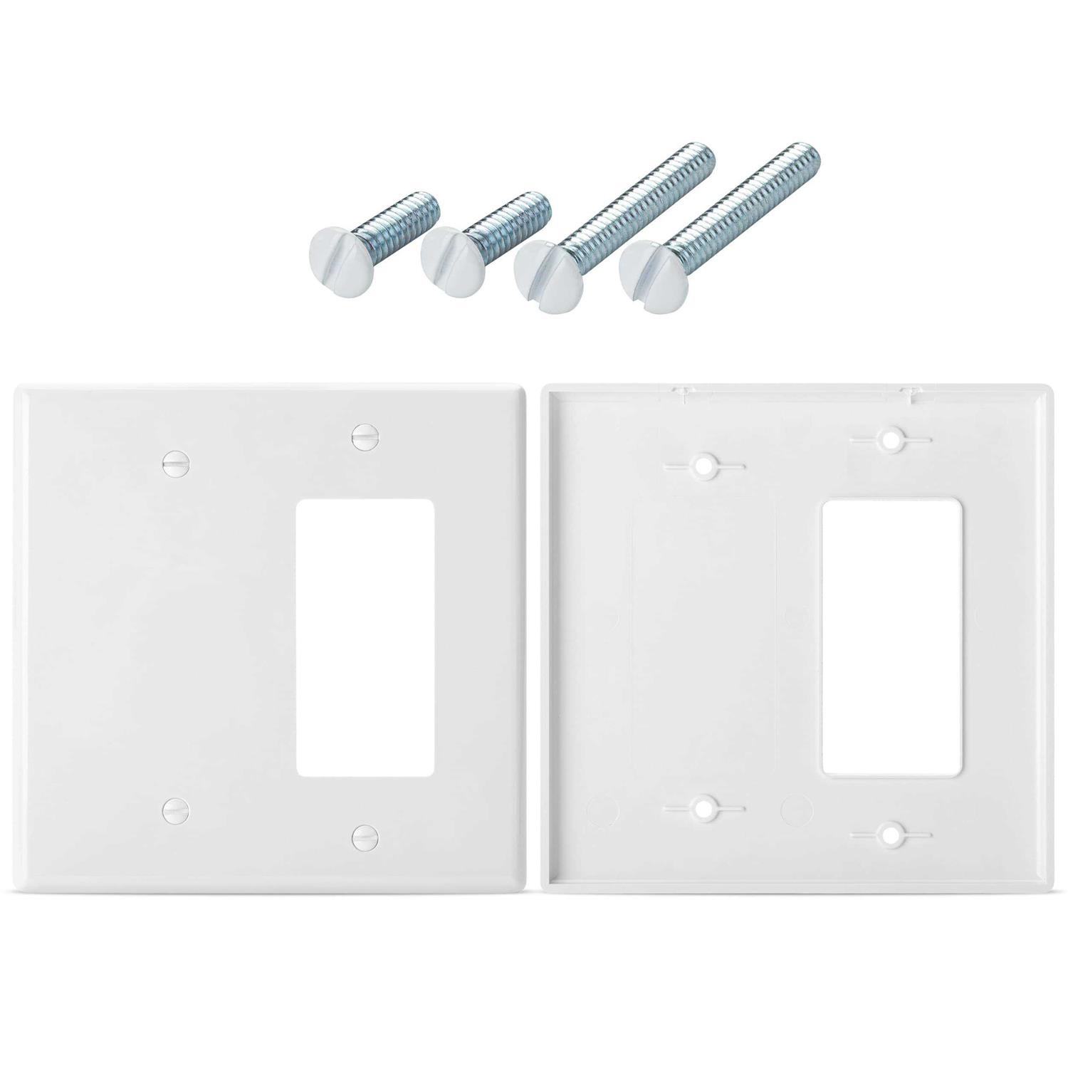 Bates Combination Wall Plate Decorator/Blank 2 Gang Wall Plate Wall Switch Plate Cover - Cheap Fitting