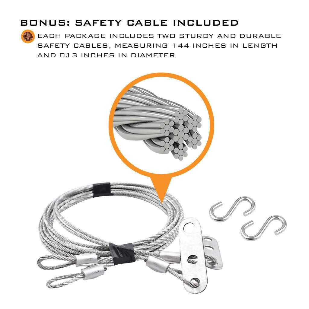 Hardwarex Supply Garage Electrophoresis Extension Spring with Safety Cable - Cheap Fitting