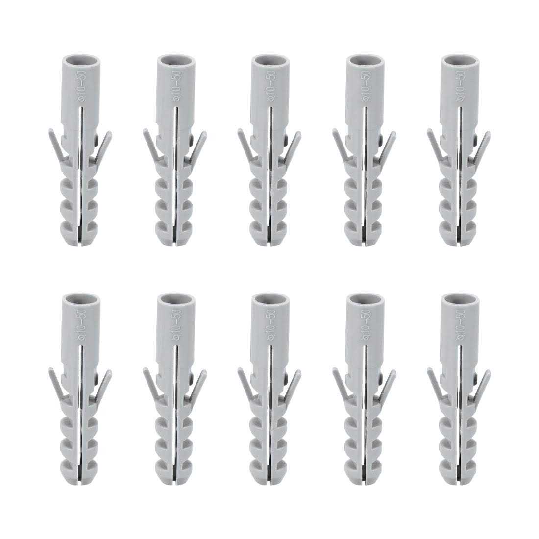 Uxcell 10x50mm Plastic Expansion Tube Bolts Column Frame Fixings Gray - Cheap Fitting