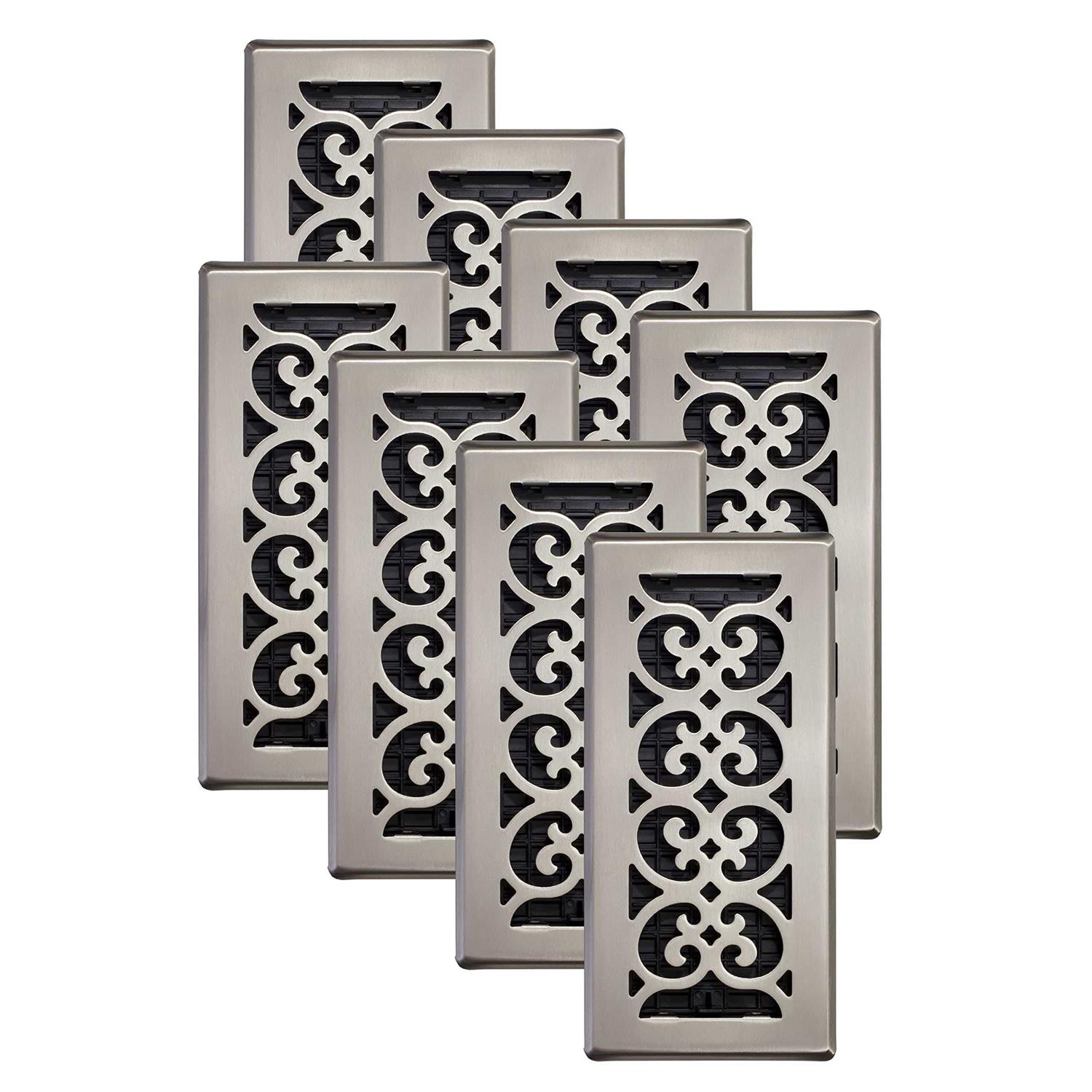 Decor Grates SPH410-NKL-8 Scroll Floor Register - Cheap Fitting