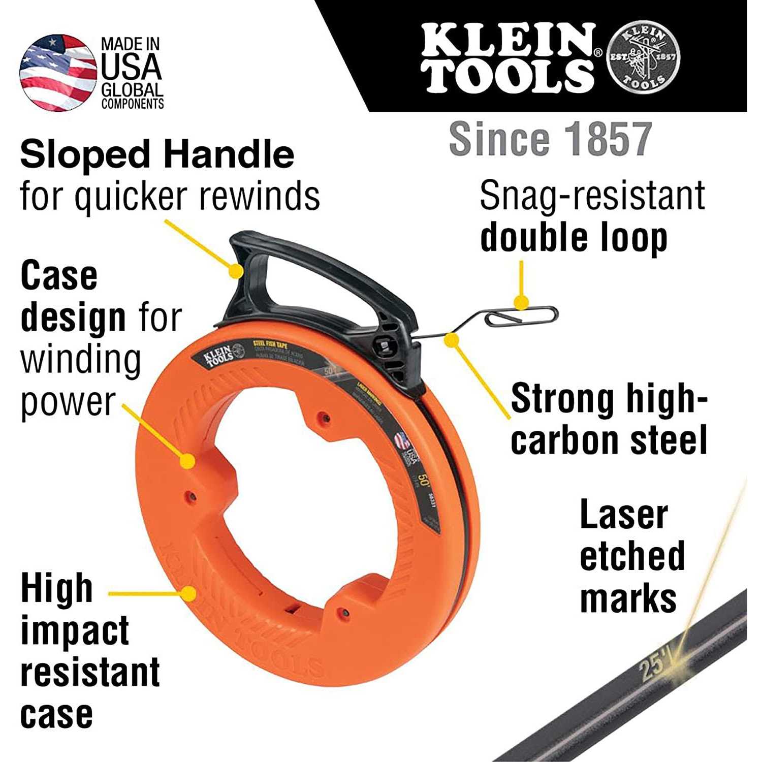 Klein Tools 56331 Fish Tape Steel - Cheap Fitting