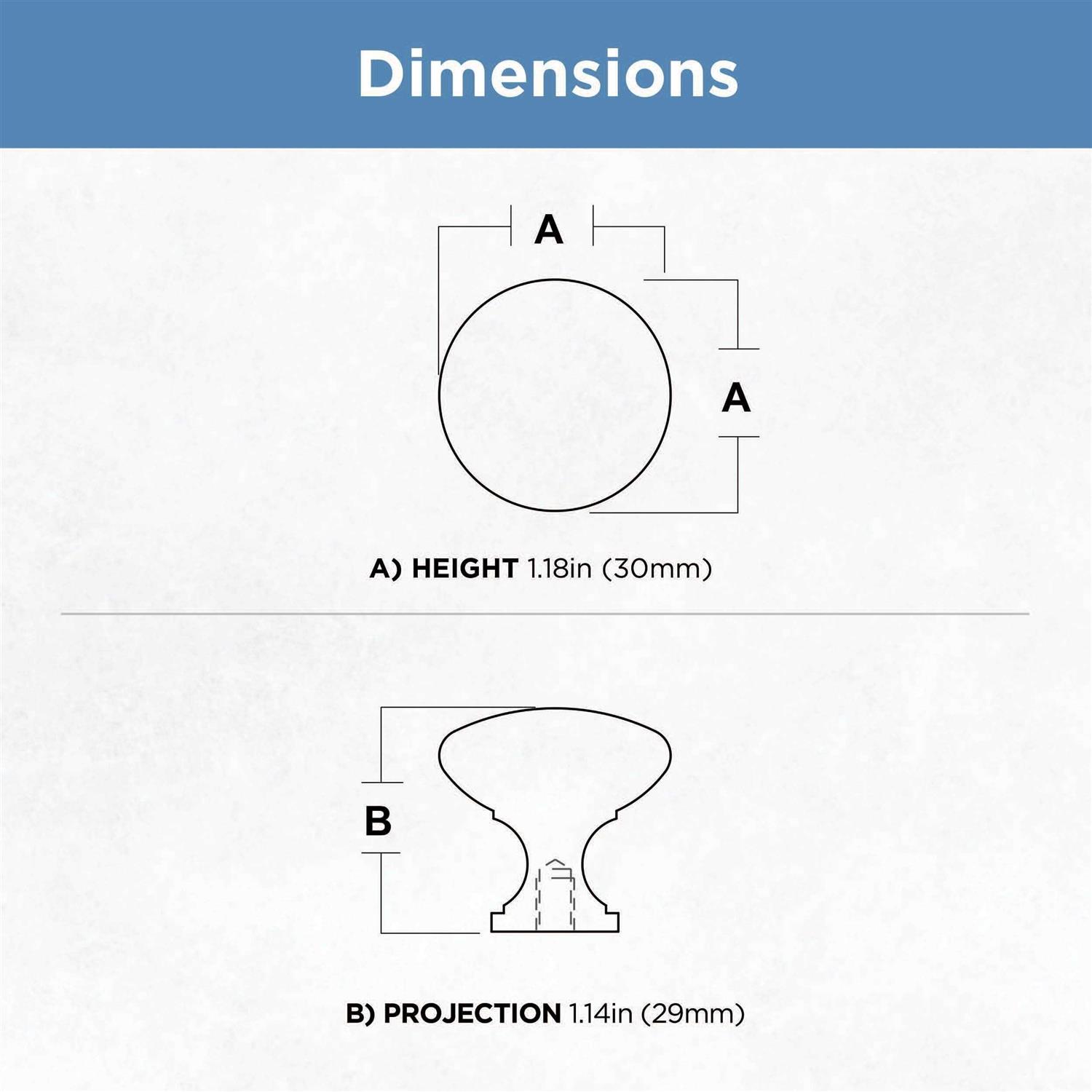Brainerd 1-1/4-in Matte Black Round Cabinet Knob - Cheap Fitting