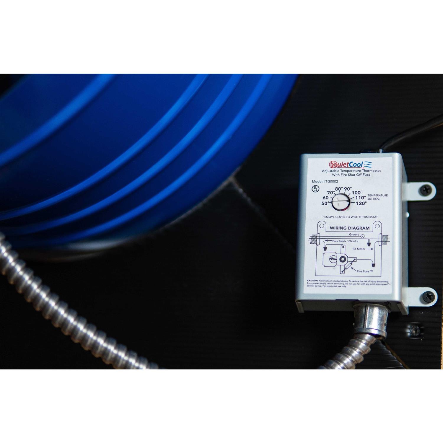 QuietCool Attic Fan Mechanical Replacement Thermostat with Built-in Fire Safety Shut Off - Cheap Fitting