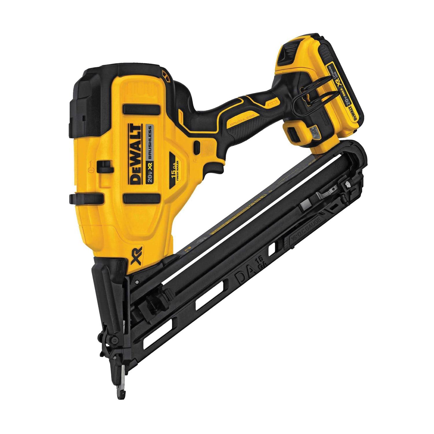 Dewalt DCN650D1 20V MAX XR 15-Gauge Cordless Angled Finish Nailer Kit - Cheap Fitting
