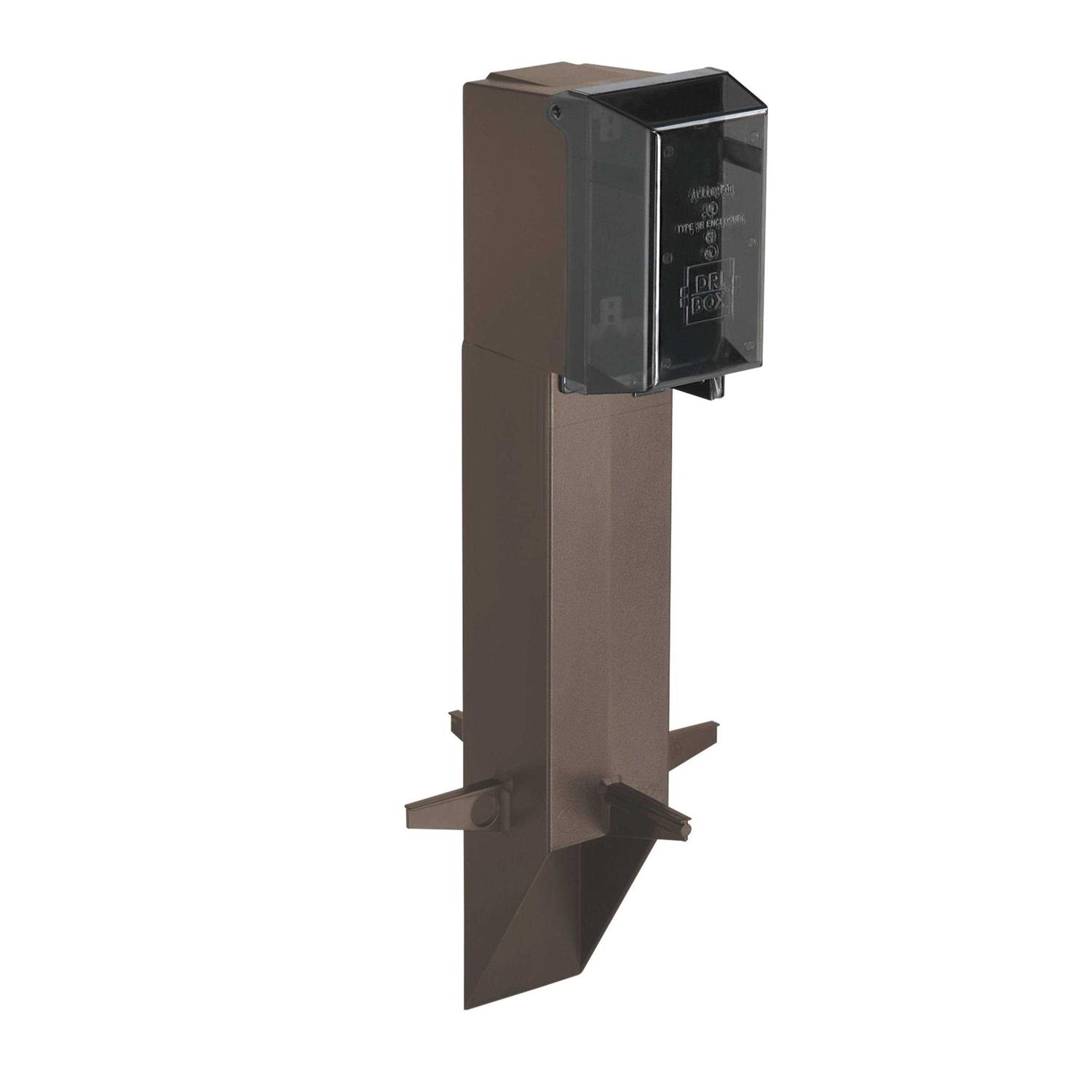 Arlington GPD19BR Gard-N-Post 19.5 Low Profile Enclosure with Built-in Cover - Cheap Fitting