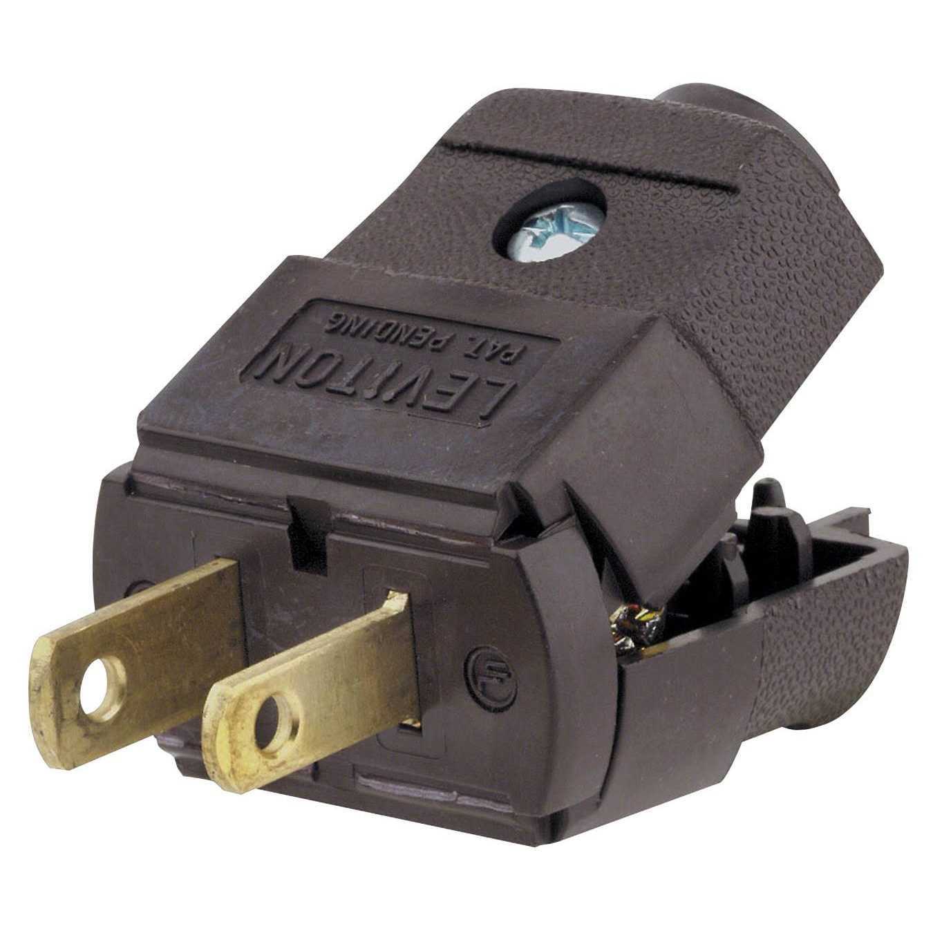 Leviton 035-00101-2BP 2 Wire Plug Brown - Cheap Fitting
