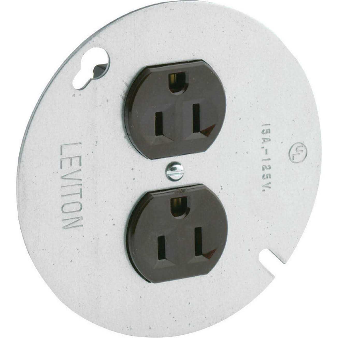 Leviton 5042 15 Amp Duplex Receptacle On 4 Cover - Cheap Fitting