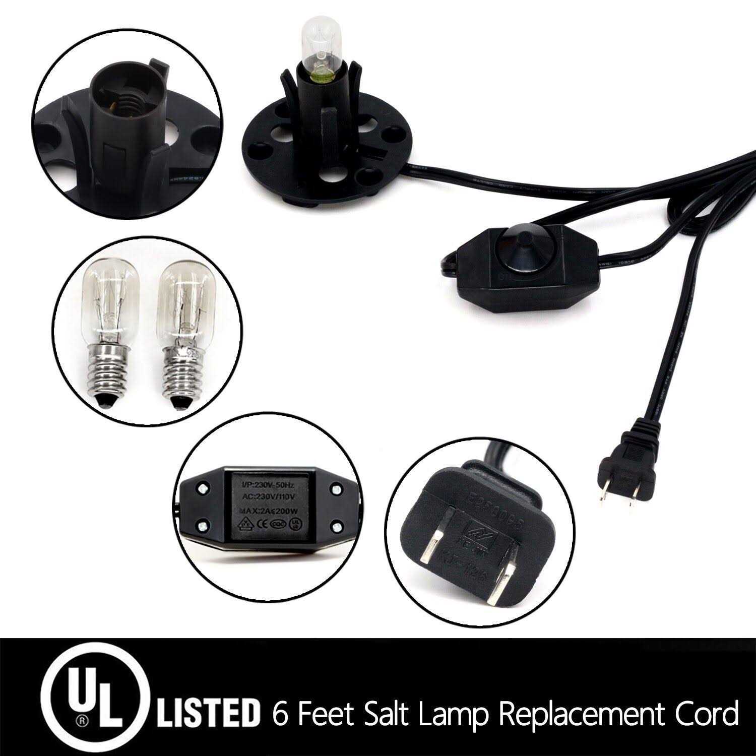 Betus Salt Lamp Cord with Dimmer Control and Base Assembly - Cheap Fitting