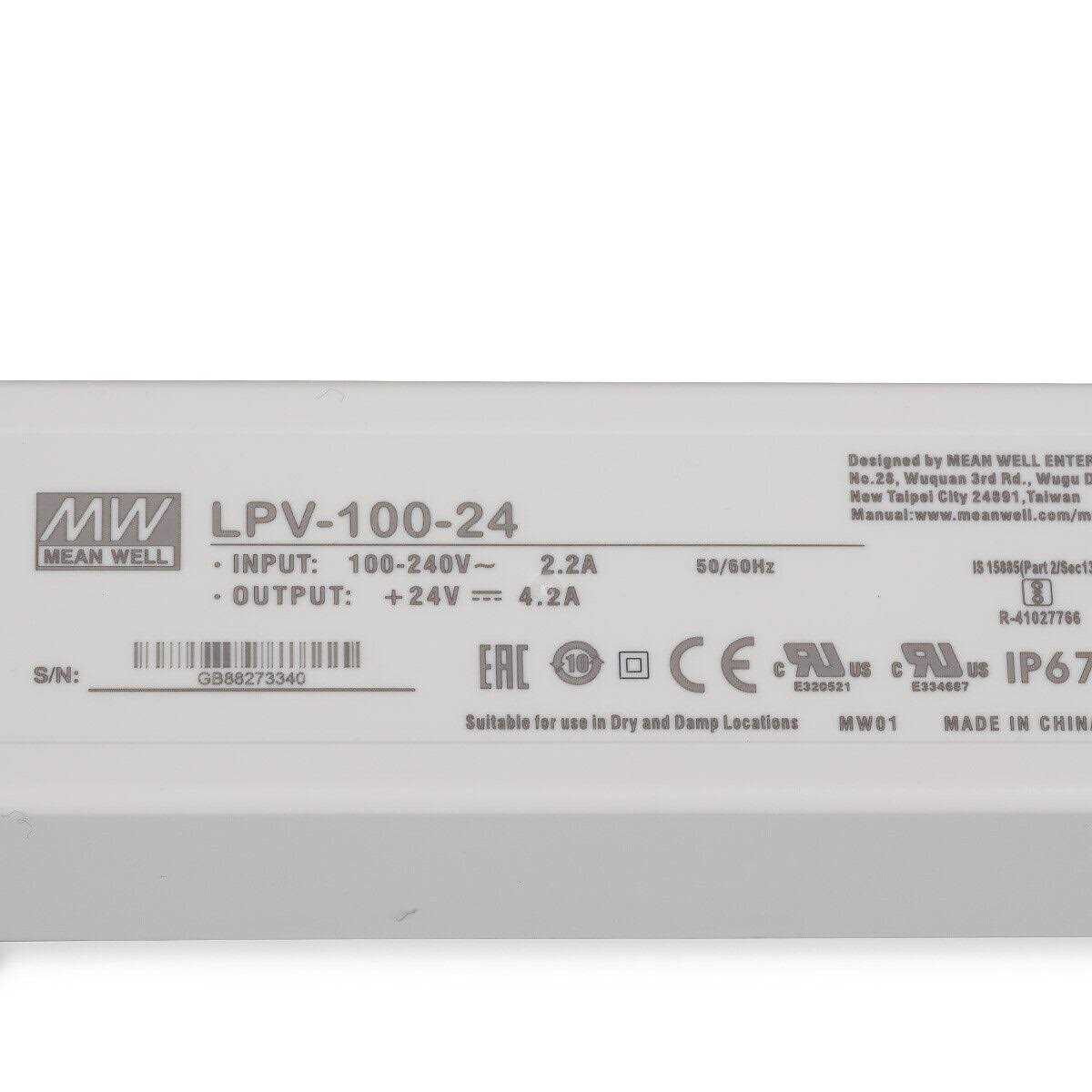 Mean Well LPV-100-24 LED Driver - Cheap Fitting