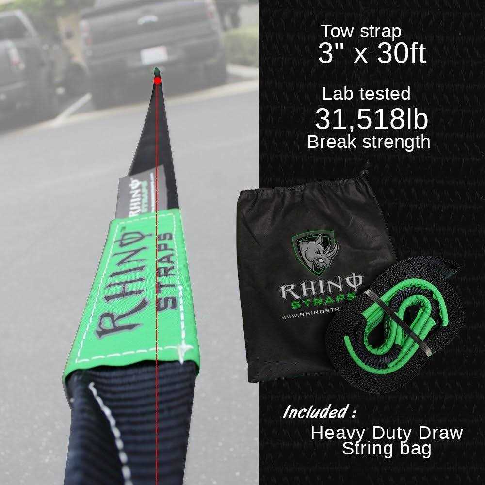 Rhino USA Recovery Tow Strap Lab Tested Break Strength - Cheap Fitting