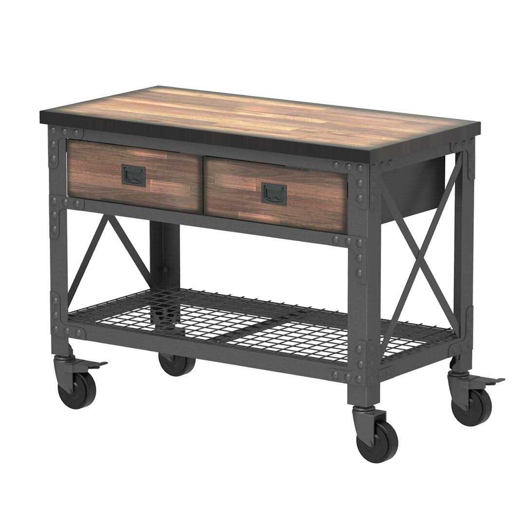 Duramax 48 In x 24 In 2-Drawer Rolling Industrial Workbench with Wood Top - Cheap Fitting