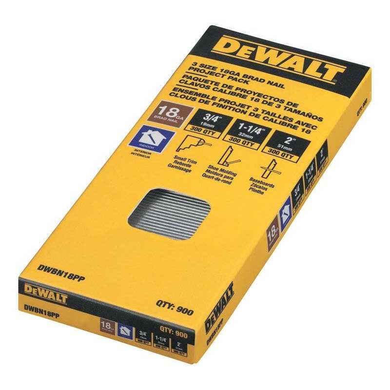 DeWalt DWBN18PP 18 Gauge Brad Nail Project Pack - Cheap Fitting