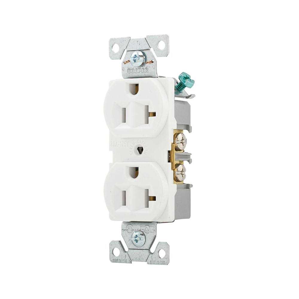 Eaton White 20-Amp Duplex Commercial Outlet - Cheap Fitting