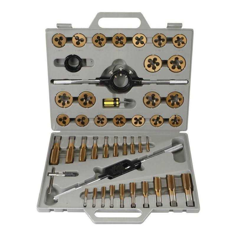 Pittsburgh 61410 45 PC Titanium Nitride Coated Alloy Steel Metric Tap Die Set - Cheap Fitting