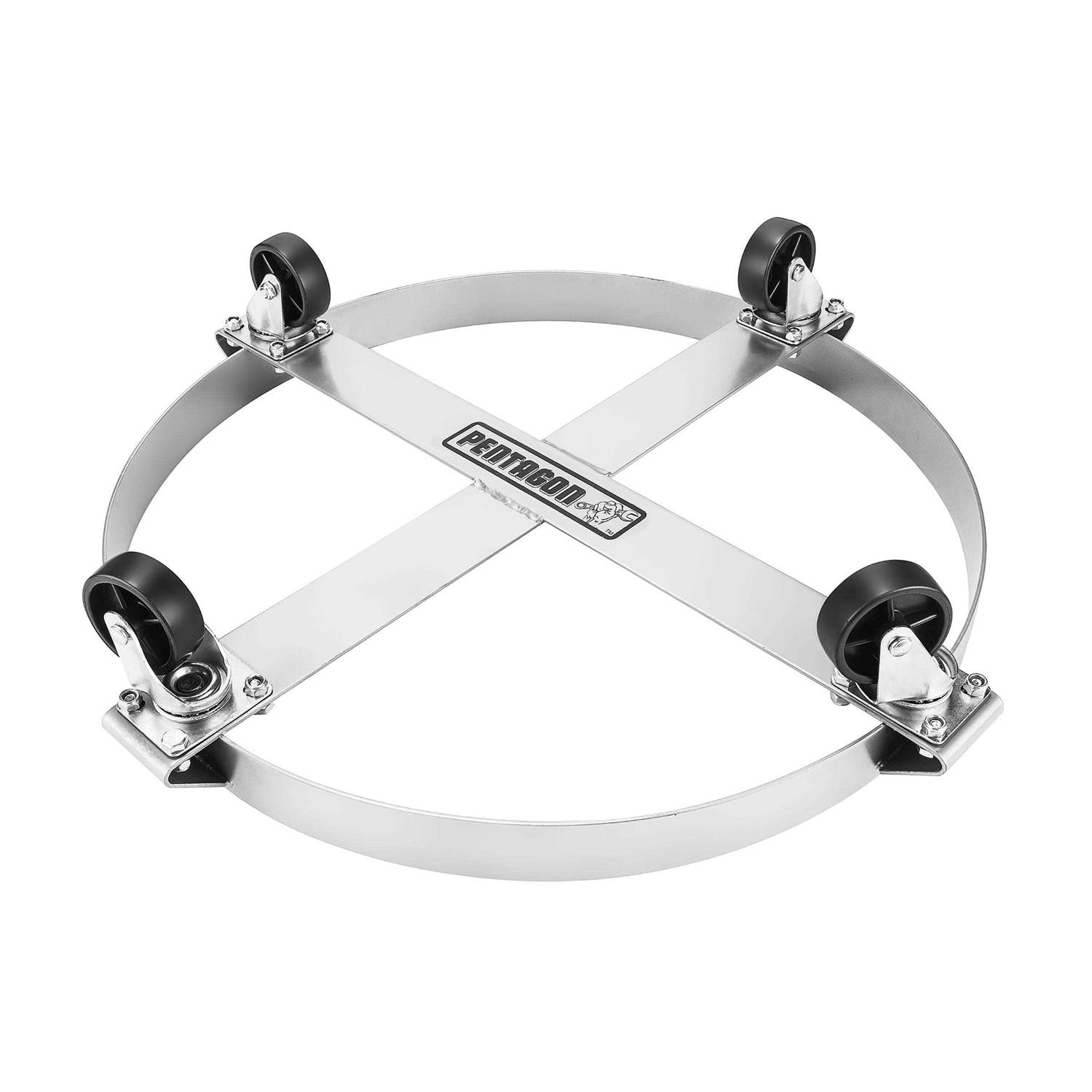 Pentagon Tools 55-Gallon Drum and Garbage Can Dolly Heavy-Duty Metal Dolly with Cross Braces and Caster Wheels 1,000-Pound Capacity - Cheap Fitting