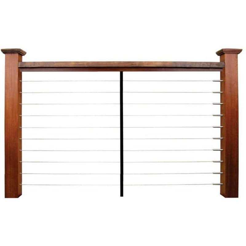 VistaView CableTec 3/4 Inch Square Black Aluminum Pre-Drilled Pickets with Mounting Brackets for 1/8 Level Cable Railings - Cheap Fitting