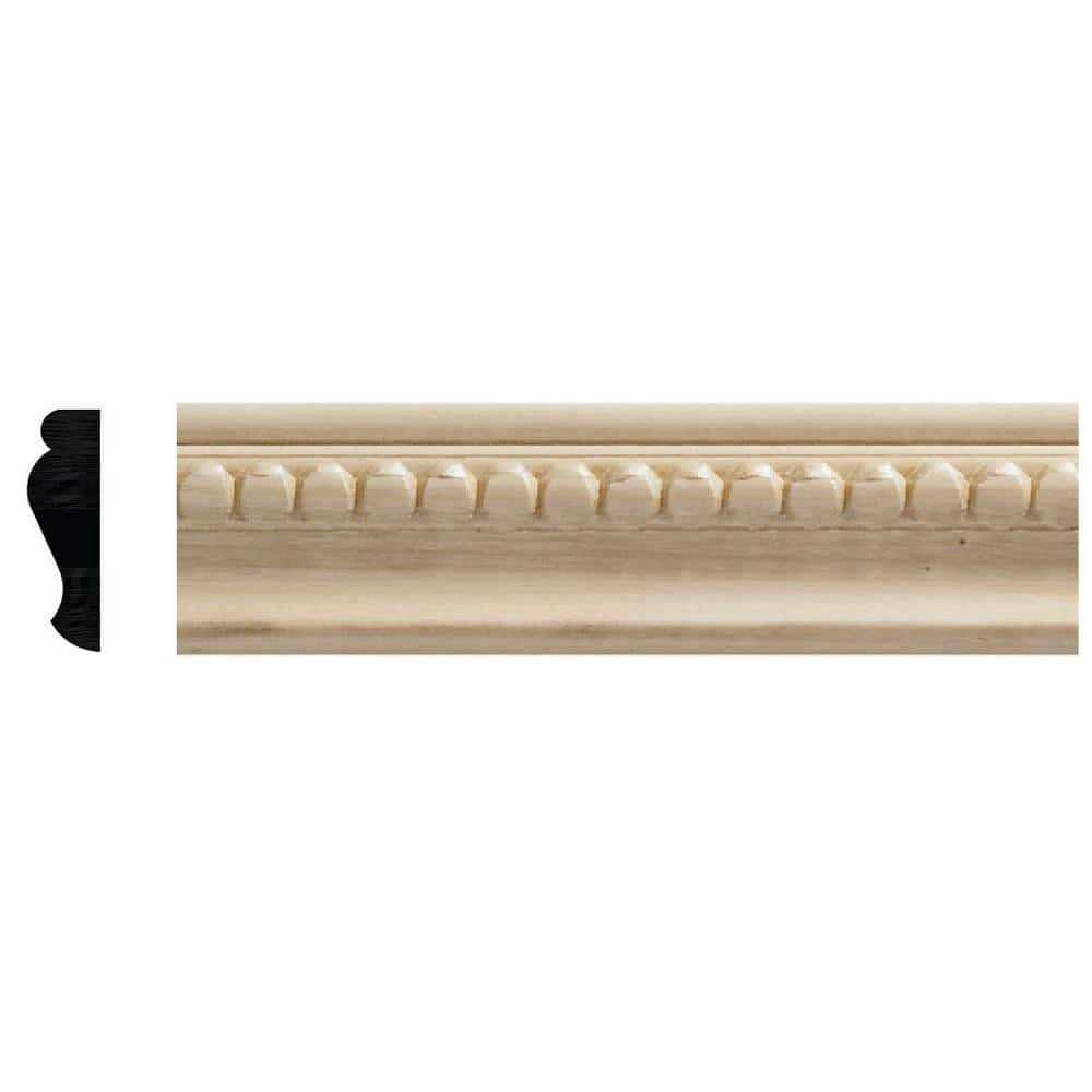 Ornamental Mouldings 1159-6 3/8 in. x 1-1/4 in. x 72 in. White Hardwood Embossed Bead Trim Moulding - Cheap Fitting